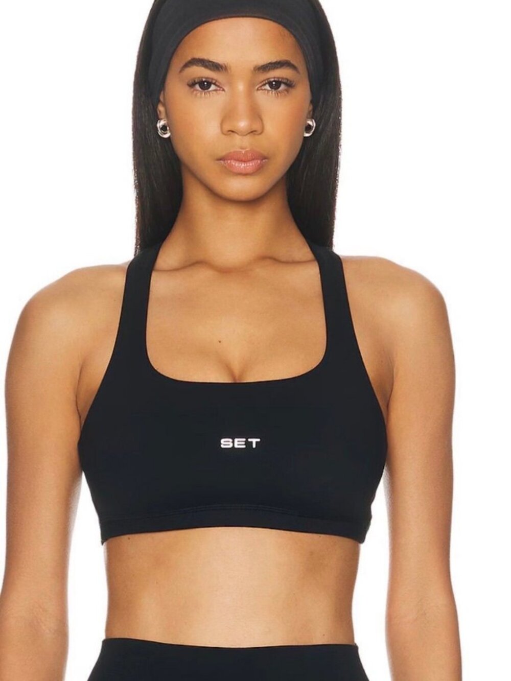 SET Active Black Sporty Drill Bra XS
